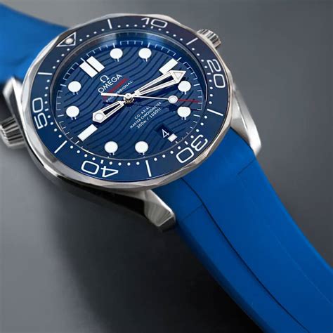 omega seamaster 300 strap blue|omega seamaster 300m nato strap.